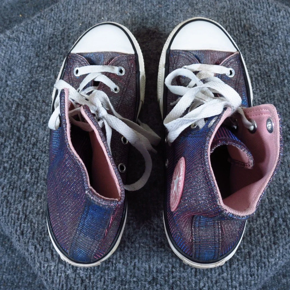 Converse Chuck Taylor All Star Kids High Top Sneaker Sz 3 School Pink Blue Ombre